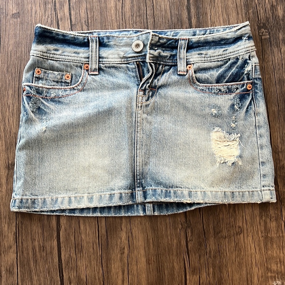 Distressed Denim skirt